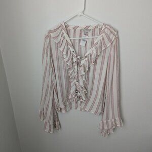 NWT American Eagle  Women's Striped Flowy Belle Sleeve Top, Medium